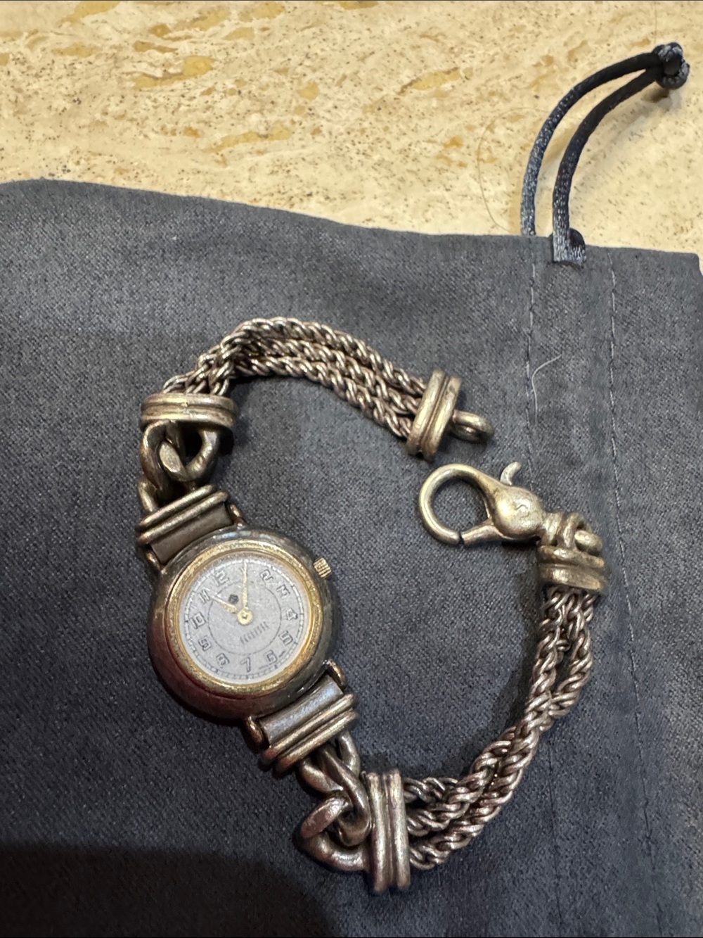Vintage-Style Silver Chain Bracelet Watch